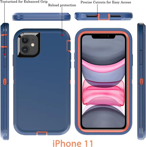 Miniatura 6 de YmhxcY Funda para iPhone 11 a prueba de golpes, a prueba de caídas, a prueba de polvo, a prueba de caídas, 3 capas, duradera, funda de teléfono