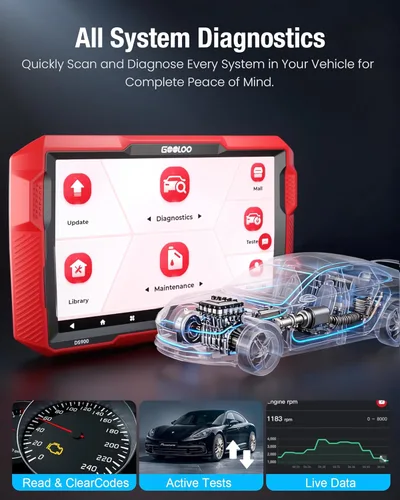 Miniatura 2 de Escáner de diagnóstico GOOLOO DS900 OBD2, herramienta de escaneo bidireccional de sistema completo, escáner Bluetooth 5.0 con pantalla táctil de 8