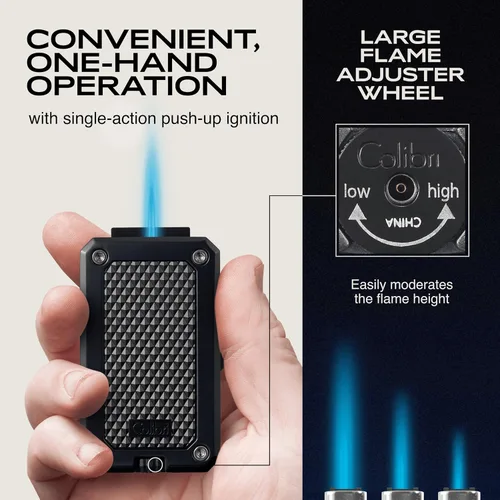 Miniatura 2 de Colibri Rally - Encendedor de un solo chorro, resistente al viento y utiliza repuesto de butano, elección de entusiasta más ligera con ventana