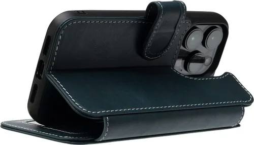 Miniatura 5 de Wilken - Funda tipo cartera con funda magnética desmontable compatible con iPhone 14 Plus, compatible con MagSafe y carga inalámbrica, cuero