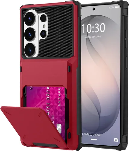 Miniatura 42 de Funda tipo cartera para Samsung Galaxy S22 Ultra con 4 ranuras para tarjetas de crédito a prueba de golpes, funda híbrida de protección reforzada