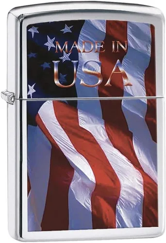 Zippo encendedores con la bandera de EE. UU. Cromado