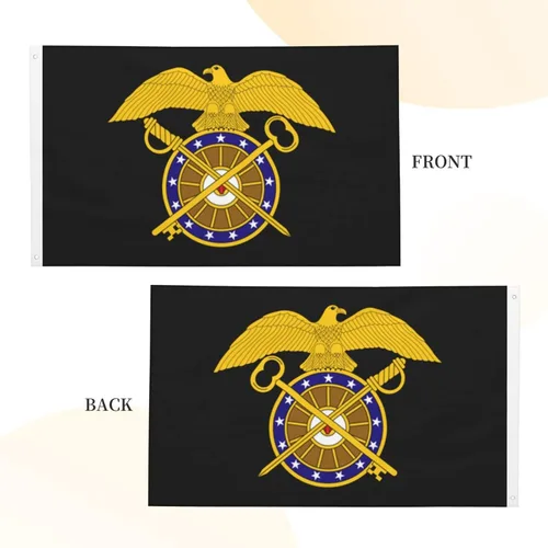 Miniatura 5 de Bandera de Insignia de rama del Cuerpo de Intendente de Estados Unidos, 3 x 5 pies, poliéster duradero de doble cara, divertida pancarta decorativa