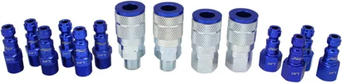 Miniatura 2 de Milton Kit acoplador y enchufe - (T-Estilo, Azul) - 1/4" NPT, (14-Piezas) - S-314TKIT