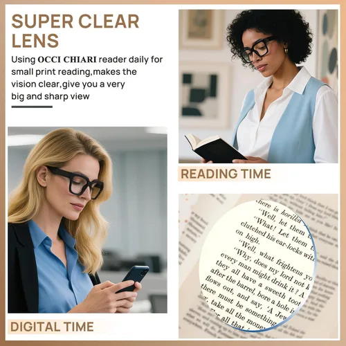 Miniatura 4 de OCCI CHIARI Gafas de lectura de marco grande para mujeres y lectores cuadrados retro