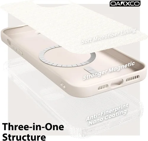 Miniatura 5 de oakxco Funda de silicona para iPhone 12 Pro Max, magnética, compatible con carga inalámbrica Magsafe, cubierta protectora de goma suave y delgada