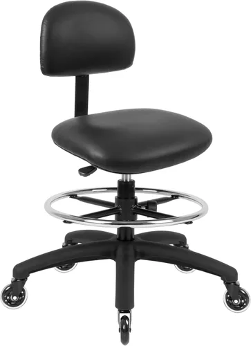 Miniatura 40 de Serie FSS Silla de asiento cuadrado de altura baja (43.2 cm - 55.9 cm) de asiento. Vinilo de tela - para oficina, garaje, escritorio, taller
