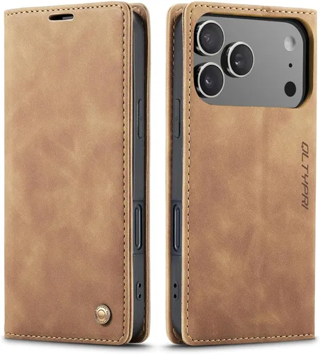 Miniatura 101 de QLTYPRI Para iPhone Air Case Wallet Con Tarjetero, Vintage PU Cuero Kickstand Cierre Magnético A Prueba De Golpes Folio Libro Funda Para IPhone 17