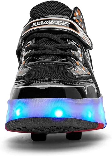 Miniatura 6 de Zapatos con ruedas para niños 4 ruedas mejoradas, modelo 16 LED, recargable, colorido, para niñas, niños, tenis retráctiles, zapatos de skate
