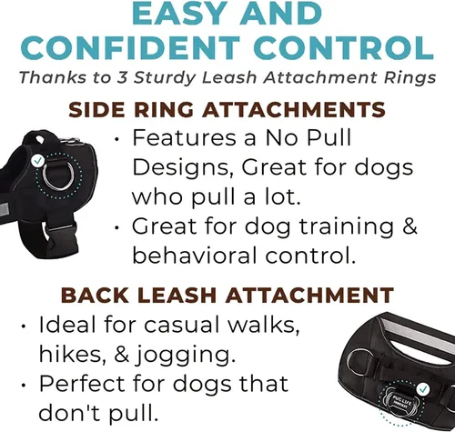 Miniatura 5 de Joyride Harness Luxe Joyride Harness para perros, arnés para mascotas sin tirones, fabricado en los Estados Unidos, 3 anillos laterales mejorados