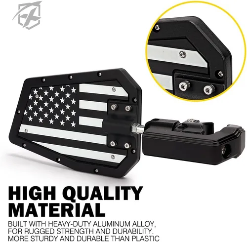 Miniatura 4 de Xprite Espejos Laterales UTV se Ajustan a Jaula de Barra Antivuelco de 1.75"-2 Pulgadas, Espejo Retrovisor de Aluminio Resistente con Soporte