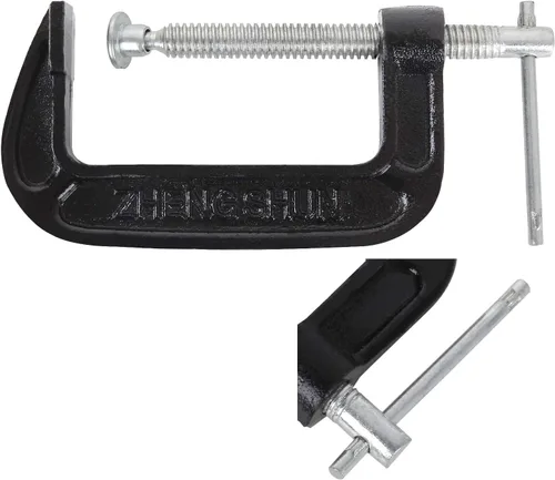 Miniatura 4 de 6 abrazaderas C de 4 pulgadas de acero resistente C - Juego de abrazaderas C de resistencia industrial para carpintería, soldadura, construcción