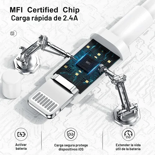 Miniatura 3 de Cable de carga rápida 2 en 1 para iPhone de 10 pies, cable de carga largo USB C a C/tipo C a Lightning para Apple iPhone 17 Pro Max/17 Air/16
