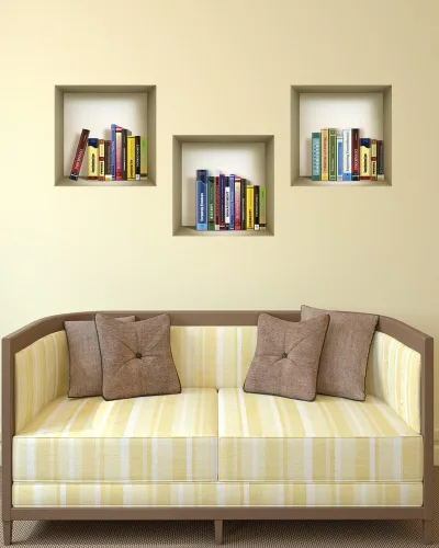 Miniatura 2 de Arte de pared 3D, juego de calcomanías de nicho, decoración de pared 3D, calcomanías de pared para sala de estar, calcomanías de pared