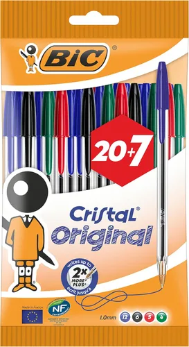 Miniatura 17 de BiC Cristal Original - Bolígrafo con punta redonda 1.0 mm paquete de de 4