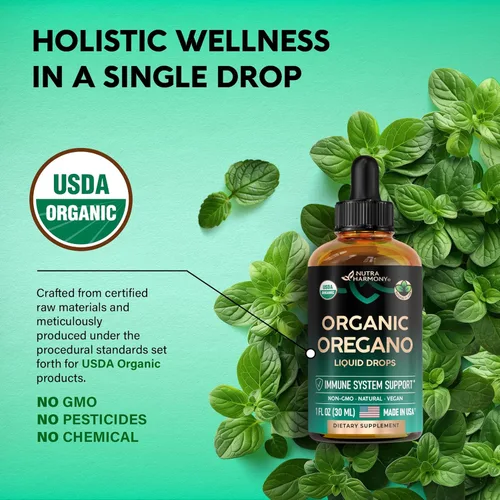 Miniatura 4 de Aceite de Orégano Orgánico USDA – Gotas Líquidas con Vitamina E – Hecho en Estados Unidos – Suplemento para Apoyo Inmunológico, Salud Digestiva