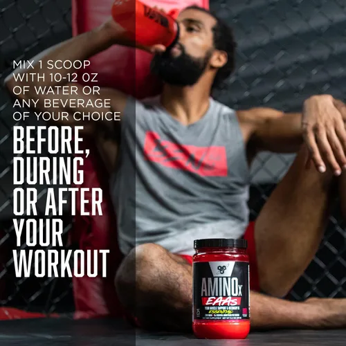 Miniatura 5 de BSN Amino X EAAs, Recuperación Muscular y Resistencia, 10g de Aminoácidos Esenciales, 5g de BCAAs, Sin Azúcar, Libre de Cafeína, Jugo de Selva, 0.37