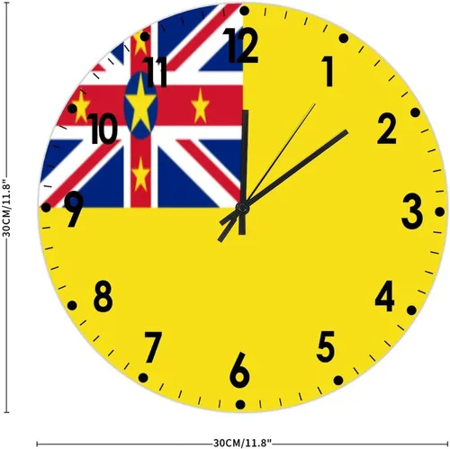 Miniatura 163 de Cheyan Reloj de pared con bandera de Canadá de 12 pulgadas, silencioso, sin tictac, de PVC, funciona con pilas, reloj redondo decorativo, regalo