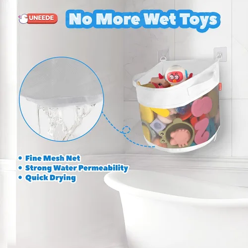 Miniatura 5 de UNEEDE Organizador de juguetes de baño, organizador de juguetes de bañera de 4.15 galones, soporte de juguetes de baño de acceso rápido para bañera