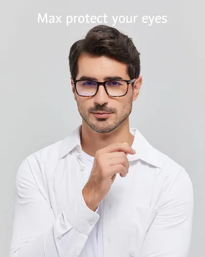 Miniatura 3 de ANRRI Lentes de bloqueo de luz azul, pantalla de computadora, para juegos, filtro de rayos azules, protección ocular, antifatiga ocular, hombres