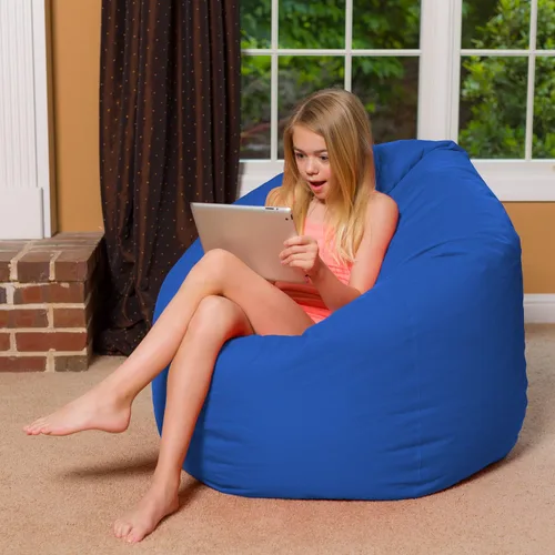 Miniatura 4 de Posh Beanbags - Sillón puff Azul Rey Sólido