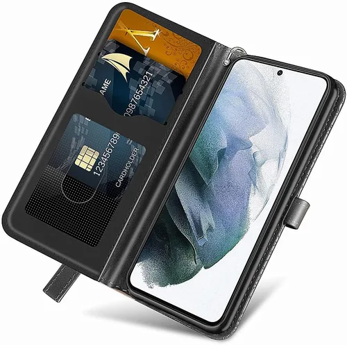 Miniatura 3 de Funda tipo cartera para Samsung Galaxy S22 Ultra 5G, piel sintética de alta calidad con diseño de árbol en relieve [atril] [ranuras para tarjetas]