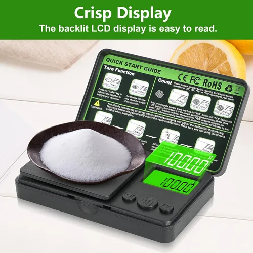 Miniatura 6 de Básculas digitales de bolsillo de 0.01/35.27 oz, básculas portátiles de precisión de gramos con 7 unidades y función de tara, básculas de cocina