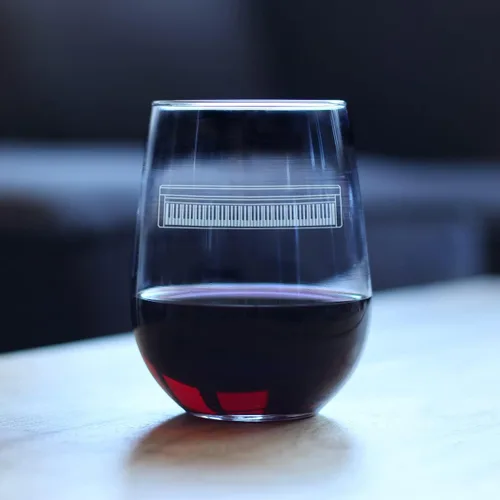 Miniatura 2 de Bevvee Piano Keyboard - Copa de vino sin tallo, regalos musicales para músicos, profesores y accesorios musicales para mujeres y hombres que tocan