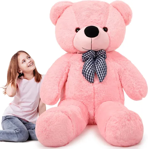 Miniatura 9 de Soulchen Oso gigante de 47 pulgadas, suave, grande, de peluche, de gran tamaño, con lazo, regalo de cumpleaños, baby shower, recuerdos de fiesta