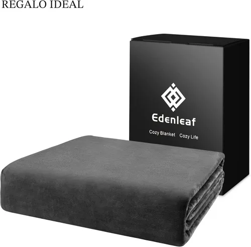 Miniatura 5 de Edenleaf Manta de gran tamaño de 120 x 120 pulgadas, compañera gigante para cama, sofá, viajes y campamento, manta suave extra grande que se adapta