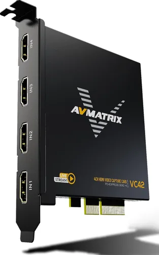 Miniatura 10 de AVMATRIX Tarjeta de captura PCIE para PC, 4CH SDI con latencia ultra baja 1080P60 para transmisión en vivo multicanal, videoconferencia, educación