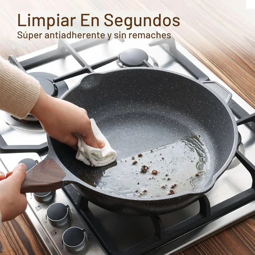 Miniatura 5 de SENSARTE Sartén antiadherente para freír en profundidad, sartén de 12 pulgadas con tapa, mango de enfriamiento, sartén de chef, utensilios de cocina