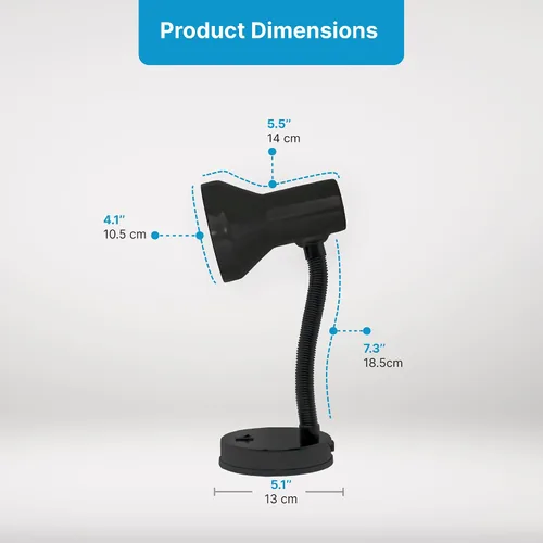 Miniatura 7 de Xtricity Luz LED de escritorio, cuello de cisne ajustable de 360°, lámpara para el hogar y la oficina con bombilla A19 de 7 W, 120 V, interruptor