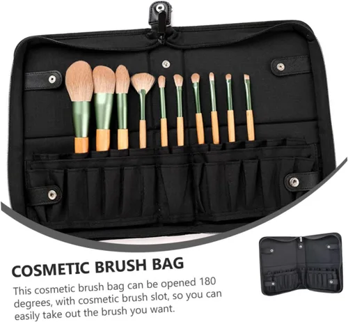 Miniatura 9 de VICASKY Slot Multipurpose Makeup Brush Holder Organizer Pouch Large Capacity Cosmetic Brush Case Travel Friendly Easy Access Cosmetic Storage for