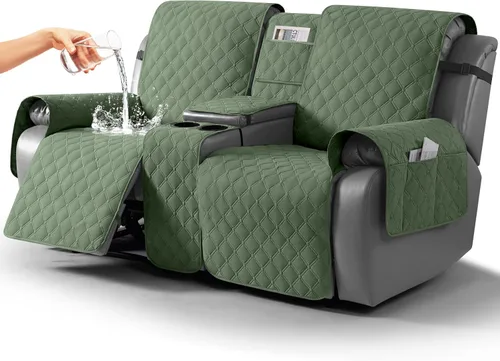 Miniatura 23 de TAOCOCO Funda para Sillón de Dos Plazas Reclinable 100% Impermeable con Consola Central, Funda de Sofá Reclinable Reversible para 2 Asientos