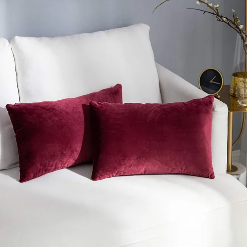 Miniatura 73 de Stellhome - Juego de 2 fundas de almohada de terciopelo Rosa claro