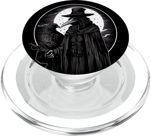 Miniatura 8 de Black Crow Death Plague Doctor Occult Aesthetic Raven Goth PopSockets PopGrip estándar
