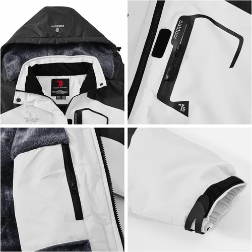 Miniatura 6 de Rdruko Chaqueta de esquí impermeable para mujer, resistente al viento, para snowboard, trabajo, para uso en invierno
