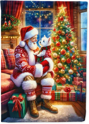 Miniatura 62 de Caroline's Treasures DAC4159CHF - Bandera de casa de Husky siberiano y Papá Noel para porche, grande, para colgar en la pared, poliéster