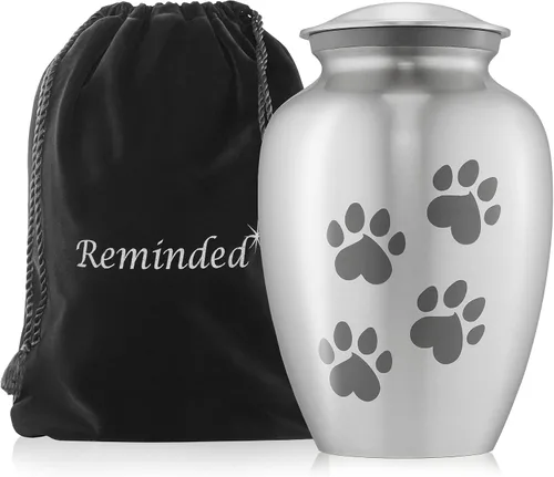 Miniatura 14 de Urna de latón macizo de 9 pulgadas para perros y gatos para cenizas de mascotas, recuerdo de cremación para mascotas de hasta 110 libras, estampado