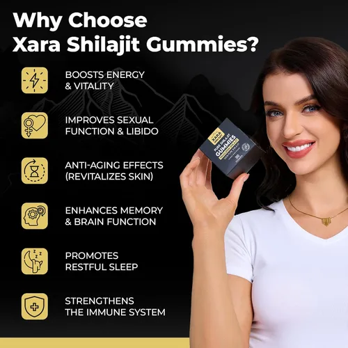 Miniatura 4 de Gomitas puras de Shilajit del Himalaya para hombres, gomitas con 85+ minerales traza y ácido fúlvico, sin azúcar añadido, apoyo natural