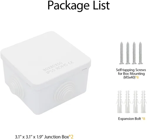 Miniatura 8 de LeMotech Caja de conexiones, plástico ABS IP55 resistente al agua y al polvo, caja eléctrica universal, caja de proyectos para exteriores e