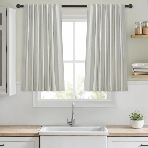 Miniatura 10 de Cortinas opacas de 54 pulgadas de largo para dormitorio, sala de estar, cortinas beige con aislamiento térmico, oscurecimiento de la habitación