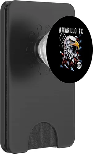 Miniatura 8 de Amarillo TX Patriotic Eagle USA Flag Vintage Style Design PopSockets Adhesive PopGrip