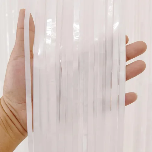 Miniatura 4 de Cortinas de fondo con flecos blancos para fiestas, paquete de 4 cortinas blancas de 3.2 x 8.2 pies, cortinas de fondo para fotos, para bodas