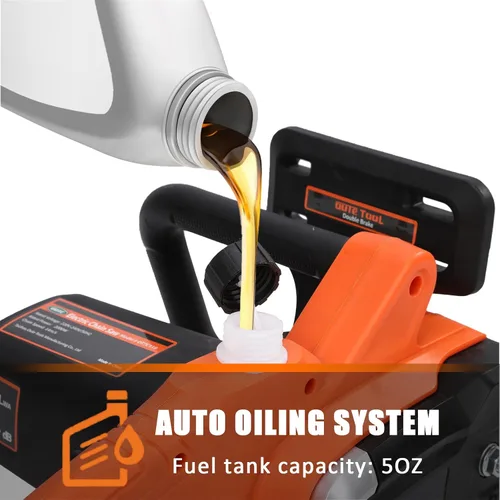 Miniatura 4 de Motosierra eléctrica de 16 pulgadas con motor lateral con cable y reabastecimiento automático de cadena, para cortar madera, cortar árboles, patio