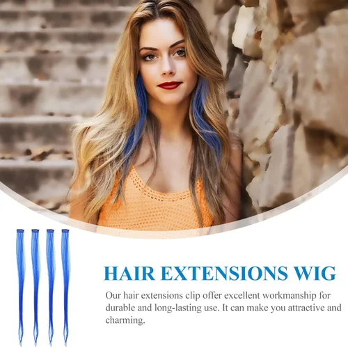Miniatura 9 de KALLORY 12 extensiones de peluca, accesorios para el cabello, pelucas para mujer, joyas para el cabello, extensiones de cabello con clip