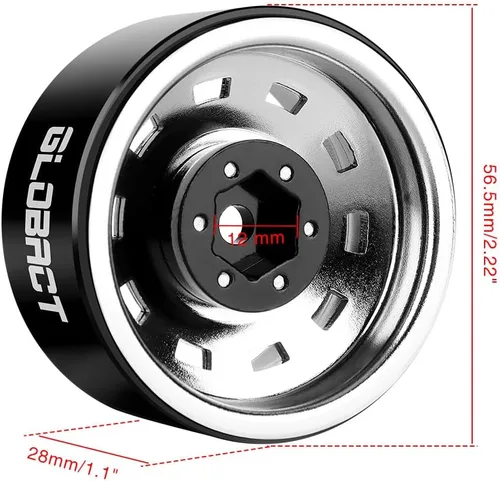 Miniatura 2 de GLOBACT 1.9 Beadlock Wheels - Cubo de rueda RC para 1/10 TRX4 TRX6 Axial SCX10 I II III Pro Redcat RC Crawler accesorios de actualización