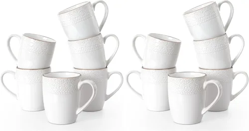 Miniatura 22 de famiware Venus - Tazas de café para 4, juego de tazas de 12 onzas, taza para beber con asa para café, té, cacao, leche, carbón