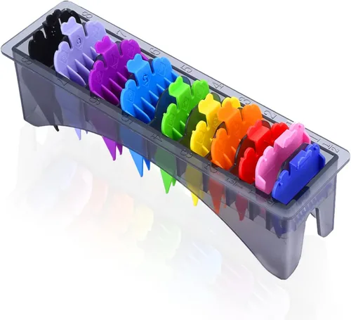 Clipper Guard Holder Organizador con peines, suministros de peluquería, estuche de almacenamiento de peine guía, soporte de guardia de barbero,